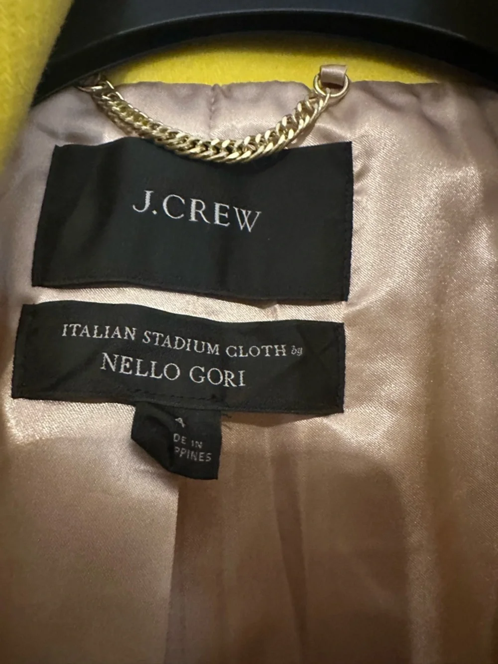J. Crew Bright Yellow Italian Stadium Cloth Coat - Picture 2 of 6